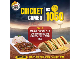 Pizza 363 Cricket Combo Deal 3 For Rs.1050/-